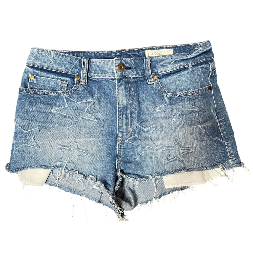 Pistola Jean Shorts Womens Size 30 Stars Frayed Shortie